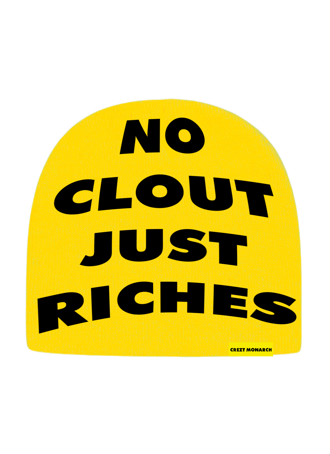 “NO CLOUT” Beanie (Yellow)