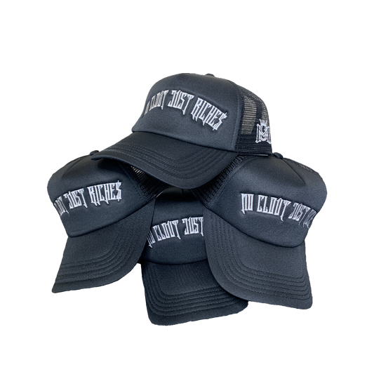 “NO CLOUT JUST RICHES ” TRUCKER (Black)